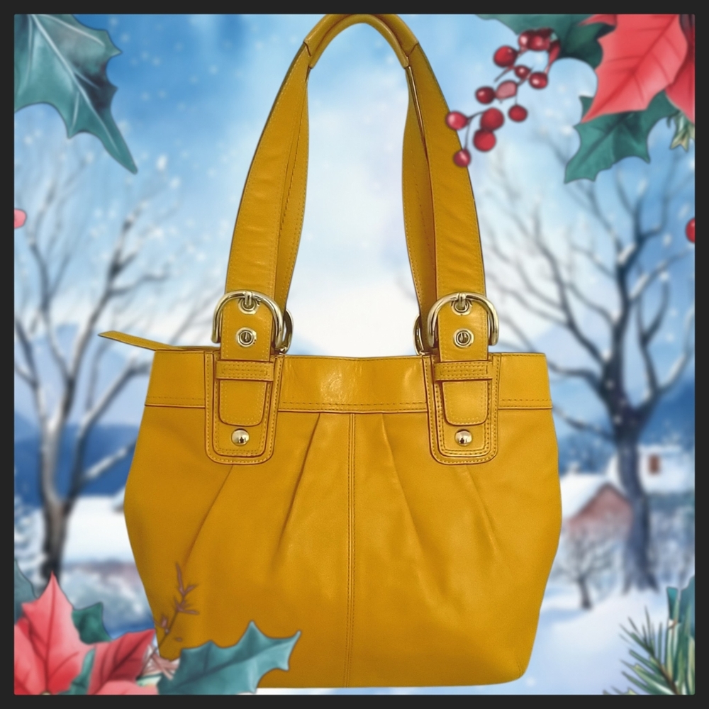 Coach Soho Mustard Brown Leather Bag F15045